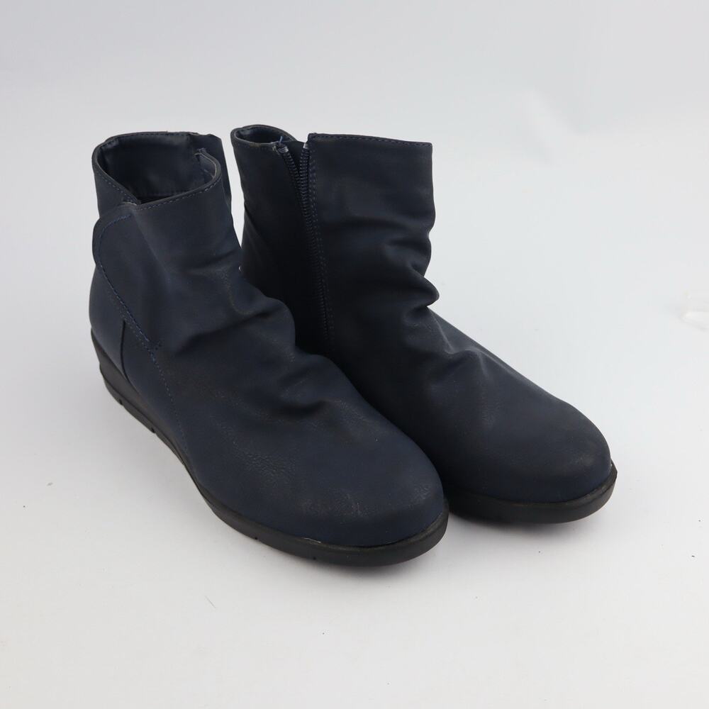 CLIFFS by WHITE MOUNTAIN Slouch Ankle Wedge Booties BLACK Women’s Size 8M